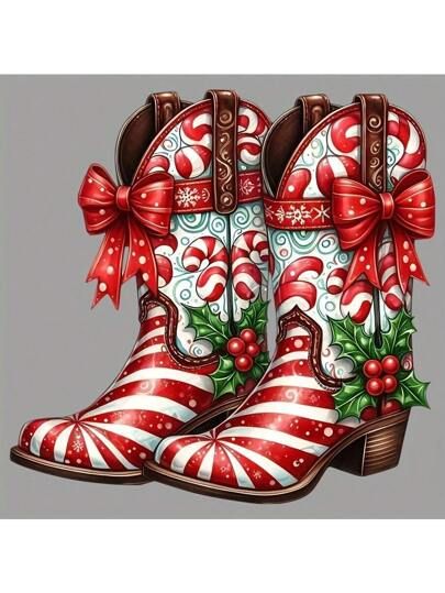 Candy Cane Christmas Boots Shirt
