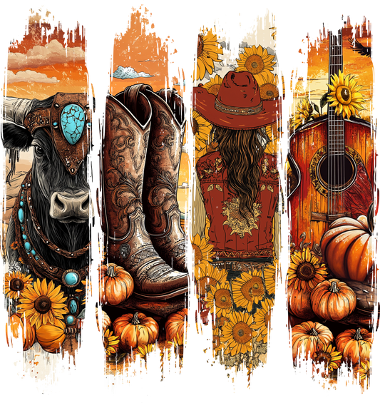 Four Scene Fall Brush Stroke