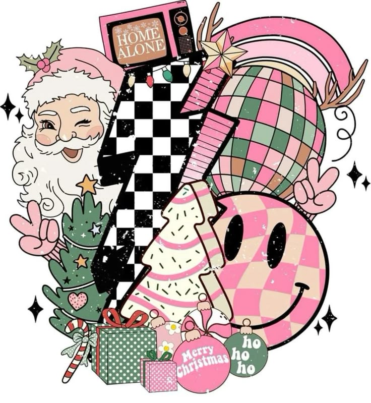 Retro Fun Christmas Collage