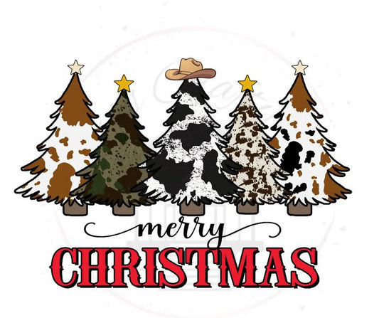 Cow Print Christmas Trees