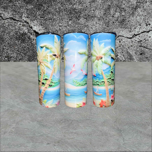 3D Beach Tumbler 30oz